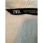 ZARA White Sheer Ruched Wrap Blouse Long Sleeve Shirt Top Womens Size S Photo 2