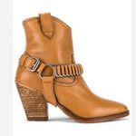 All Saints Rolene Strap Western Leather Booties in Tan Brown Size 38 US 8 Photo 0