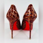 Christian Louboutin  Kate 100mm Croc Acajou Brown Embossed Leather Pumps EU 39 Photo 4