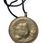 Wind Man Round 3D Gold Tone Man with Beard Face Pendant Necklace Photo 5