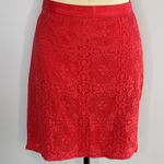 The Limited Red Lace Skirt- Ribbon Waistband- Satin Lining- Size 14 Photo 0