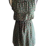 Hello Miss Beautiful green floral dress, open back, sleeveless, Peter Pan collar, elastic waist, excellent condition, size small Photo 0