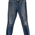 Good American  Good Waist Destroyed High Rise Cropped Jeans in Blue634 4/27 Photo 2