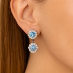 Ariella Collection Blue and Silver Gemstone Earrings Photo 0