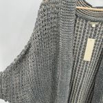 Joan Vass Gray Khaki Chunky Knit Oversized Loose Fit Batwing Sweater Women S NWT Photo 3