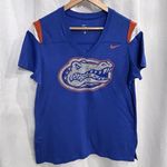 Nike Women XL Blue Florida Gators Graphic T Shirt V-Neck Football Short Sleeve Photo 0