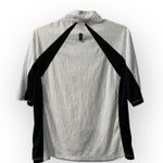 Jamie Sadock Women’s White Black Short Sleeve Crinkle Knit Golf Tennis Top (L) Photo 1