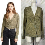Rag and Bone Shields Top Blouse Shirt Long Sleeve Silk Leopard Print Size Small Photo 1