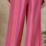 Sundance NWT Hana Stripe Pink Wide Leg Pants Size PM Medium Petite Boho Beachy Photo 1