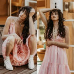 Urban Outfitters Free People Cleobella Oliver Ruffle Empire Waist Midi Dress In Pink Medium NWOT Photo 13