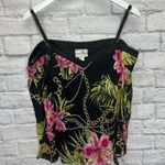 Joseph Ribkoff  Top Cold Shoulder Floral Chain Print Size 6 Black 3/4 Sleeve Photo 0