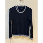 Rag and Bone Ariana Perforated Split-Back Pullover Sweater Black Size: XS Photo 2