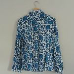 Jones New York Jones NY Sport Blue White Button Down Floral Shirt M Photo 1