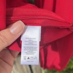 1. State New  top red long sleeved blouse button mock neck open back sheer bodice Photo 13