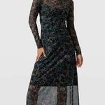 NWT Saint + Sofia Runway Mesh Dress in Green Twilight Floral Size US12 Photo 0