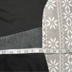 City Chic Spliced Mod Sheath Dress Black Ponte Faux Leather Trim V-Neck XL/22 Photo 14