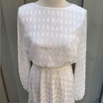 Flying Tomato  Chiffon Sheer Geometric Print Dress In Cream Size Sm Photo 1