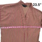 Pierre Cardin VTG Striped Robe Beige Red White Short Sleeve Belted Loungewear Photo 3
