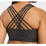 Torrid - Happy Camper Zip Front Leopard Print Sports Bra Criss Cross Back Size 5X Photo 1