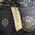 Hua Lan Floral Tie Front Long Sleeve Mini Dress Blue Size L Photo 2