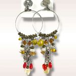 Free People  Lola Hoops in Silver Multi NWT Dangles Charms Cross Bohemian Boho Photo 4