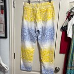 💖 Vintage Escada Sport High Rise Printed Cropped Jeans Yellow Size 10 Photo 2