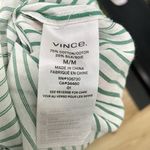 Vince Silk Blend Split-Neck Stripe Tunic Blouse Green White size Medium Photo 9