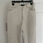 Ralph Lauren Lauren 100% Linen Straight Leg Beige Pants Coastal Beach Summer 8 Photo 2