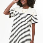 Tuckernuck Breton Stripe Sweater Dress Small Ivory Navy Coastal Preppy Casual Photo 0