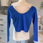 Material Girl Material Girls Top Royal Blue Crop Womens XS Long Sleeve Photo 7