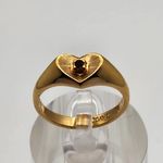 Vintage Avon Gold Tone & Red Rhinestone Heart Ring (6.75) Photo 1