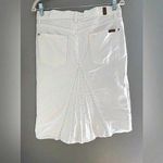 7 For All Mankind Off White Denim Pencil Skirt Pleated Pearl Pockets Size 27 Photo 1
