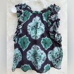 Sea New York Aveline Tie Dye Print Pintucked Tank Top in teal Blue Photo 7