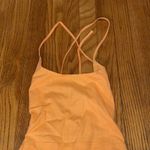 Salty  Ruched Hem Lace Up Back Mini Dress Orange size S Photo 2