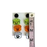 Acrylic Halloween Ghost Face Pumpkin Nostalgic Baskets Women's Stud Earrings Green Photo 1