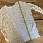 EXPRESS White Open Weave Drop Shoulder Sweater S Photo 3