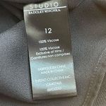 Badgley Mischka NWT Studio Sport black satin dress with stripes pockets Sz 12 Photo 14