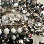 Multi strand crystal beaded tie back necklace Black Photo 5