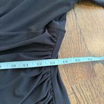 Ralph Lauren Lauren  Rushed Jersey Dress 6 Black Stretch V-neck 3/4 Sleeve 1903 Photo 10