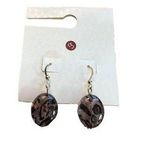 Dress Barn  Earrings Animal Print Acrylic Beads Gold Tone Hook Dangle 1.5" New On Photo 0