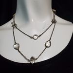 EXPRESS Silver Tone & Clear Multilayer Necklace Photo 2