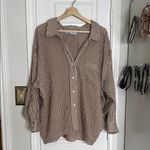 ZARA oversized stripe button down shirt Photo 1