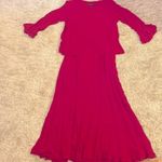 David Dart Fuchsia pink two piece blouse and maxi skirt. Size Small. Rayon. Photo 12