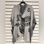 Johnny Was Le Tigre Womens Poncho Cape Hooded Wool Cashmere Tiger One Size Photo 4