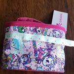 Tokidoki Pink Japanese Sakura Floral Fuji Zippered Cosmetic Bag Photo 5