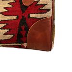 Vintage EM MAY Kilim and brown leather satchel shoulder bag. Photo 9