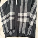 Woolrich  NWT Plaid Open Front Blanket Shawl Womens One Size Black/Gray Wrap Cozy Photo 1