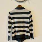 Athleta Grey Striped Asymmetrical Zip Sweater Jacket Photo 3