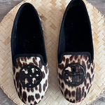Tory Burch ‎ leopard printed calf hair house shoes loafers Photo 0