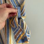 Jones New York Linen Striped Shirt/Dress - Blue, Yellow, White Photo 4